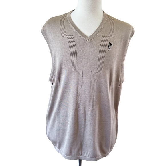 Ashworth  Men’s V-Neck Golf Sweater Vest Beige Size XL - Picture 1 of 11